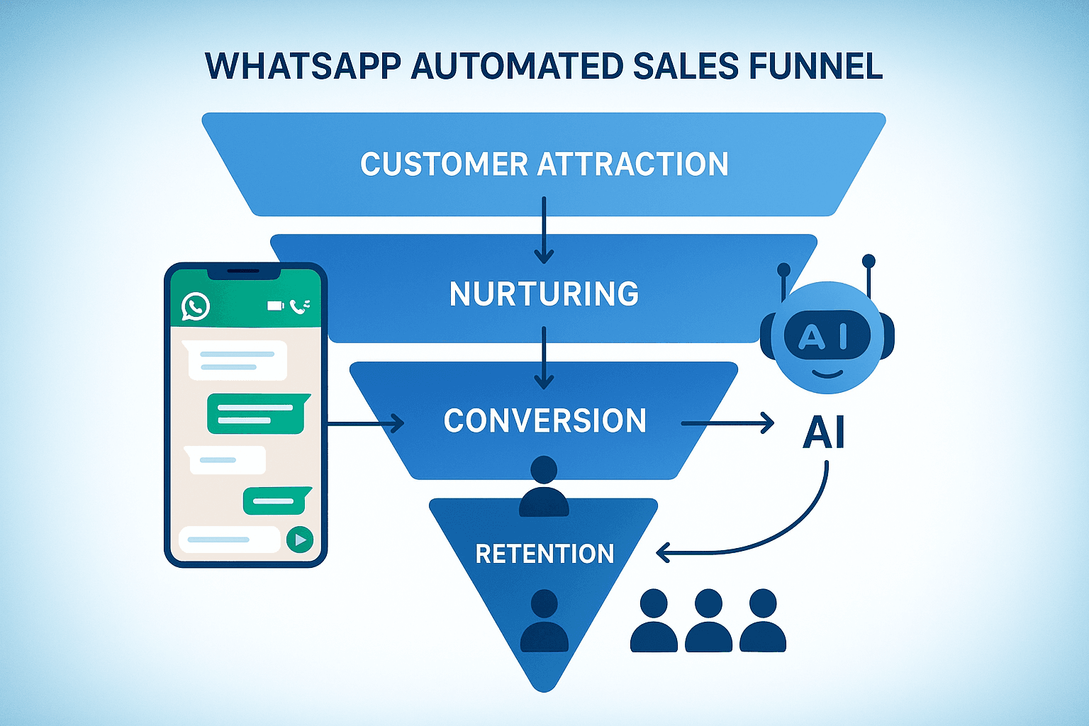 WhatsApp自动化销售漏斗概览
